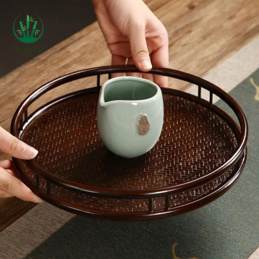 Khay trà mây tre đan cao cấp - Ảnh 2