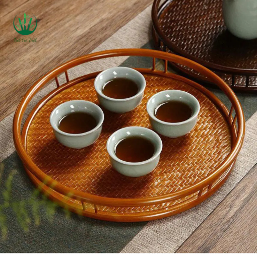 Khay trà mây tre đan cao cấp - Ảnh 3