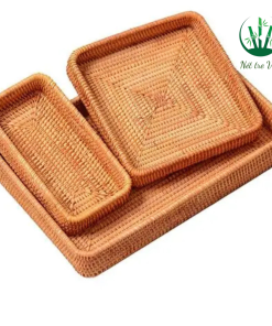 Khay đựng đồ ăn mây tre đan
