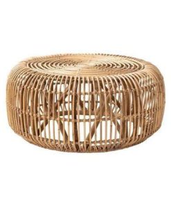 Bàn cà phê tròn mây tre đan