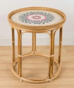 Bàn trà mây tre đan