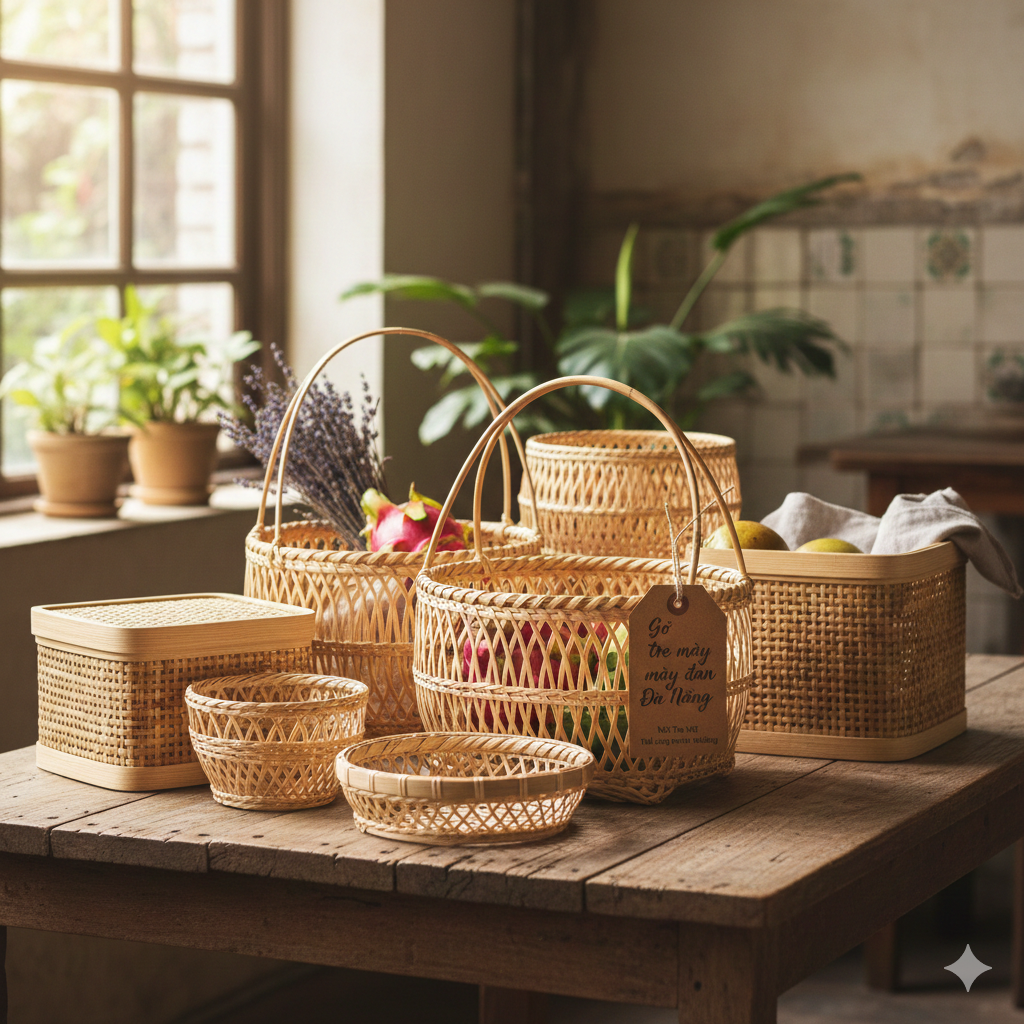 Giỏ tre mây đan Đà Nẵng – Sản phẩm thủ công truyền thống
