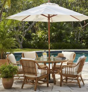 bàn ghế mây tre ngoài trời