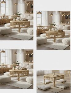 các mẫu bàn mây tre ngồi bệt